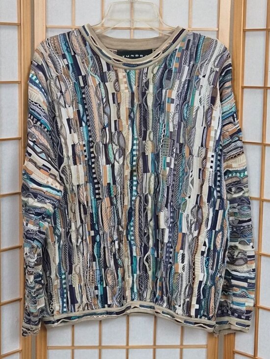 Tundra Other - Tundra Canada men's crewneck sweater tan navy cream beige GUC size Medium